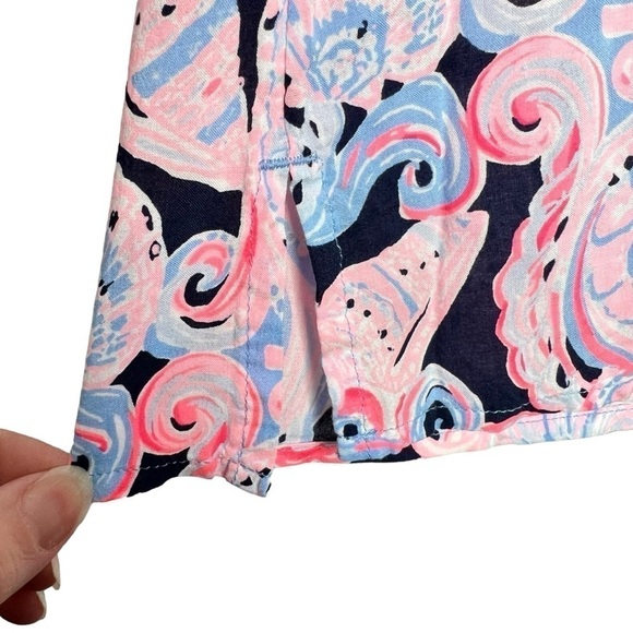 Lilly Pulitzer Willa Top Its for Shore High Tide Navy Size XS NEW - Picture 6 of 14